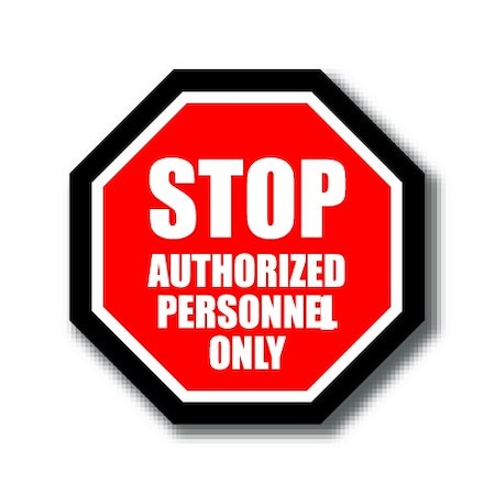 Ergomat 16in OCTAGON SIGNS - Stop Authorized Personnel Only DSV-SIGN 256 #1004 -UEN